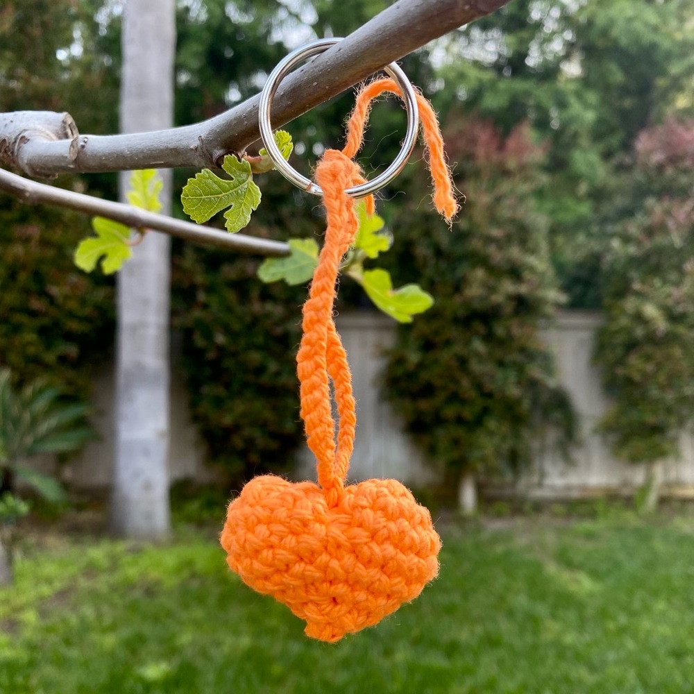 Crochet Heart Keychain